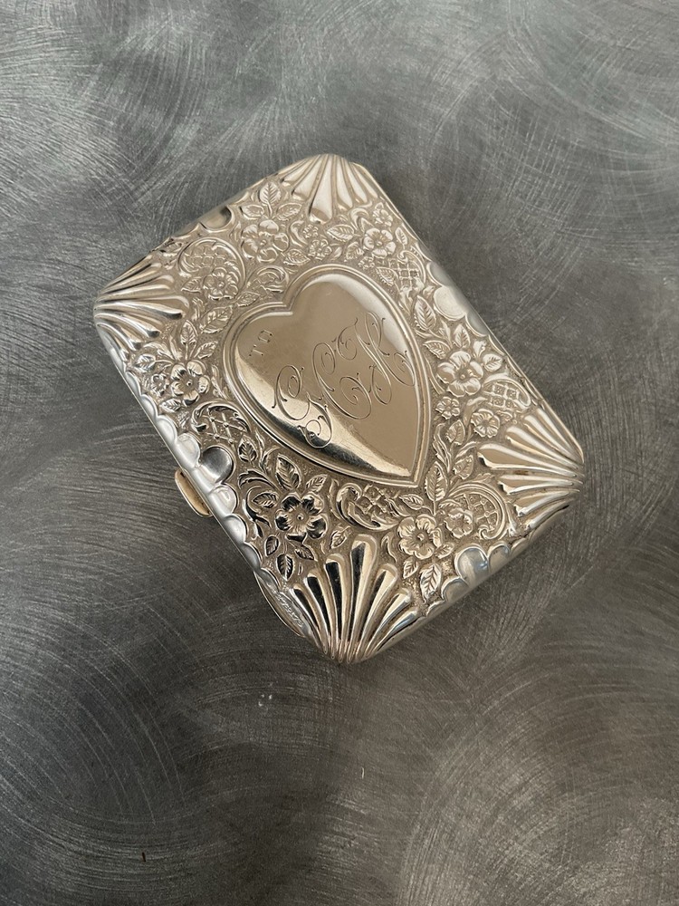 RARE SUPERB SOLID SILVER VICTORIAN CIGARETTE CASE WILLIAM THORNEYWORK 1897 84g