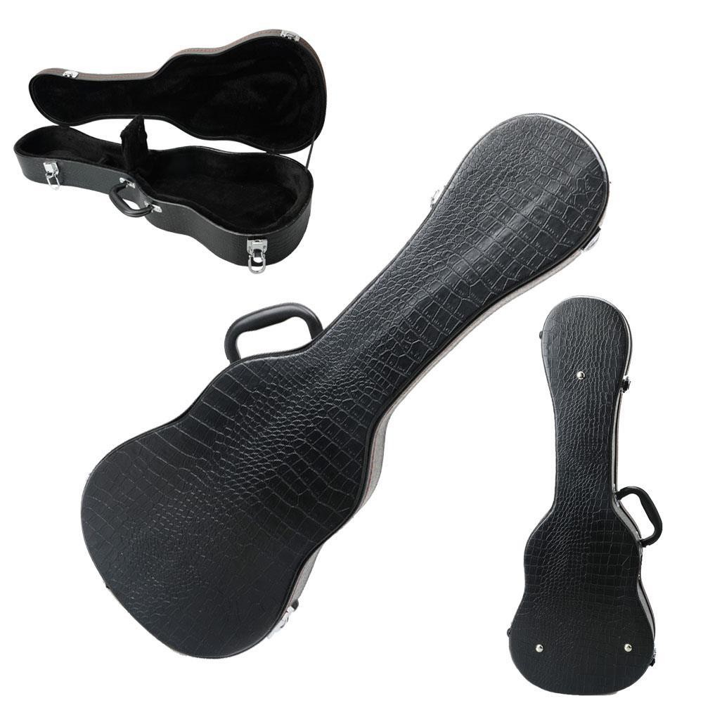 26" Black Tenor Python Pattern Leather Ukulele Uku Case