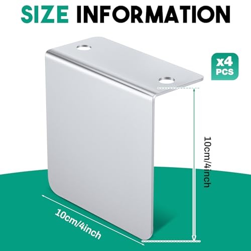 Pack of 4 Chrome Brackets - Flat Permit Panel - Universal Size - 4 L Shaped