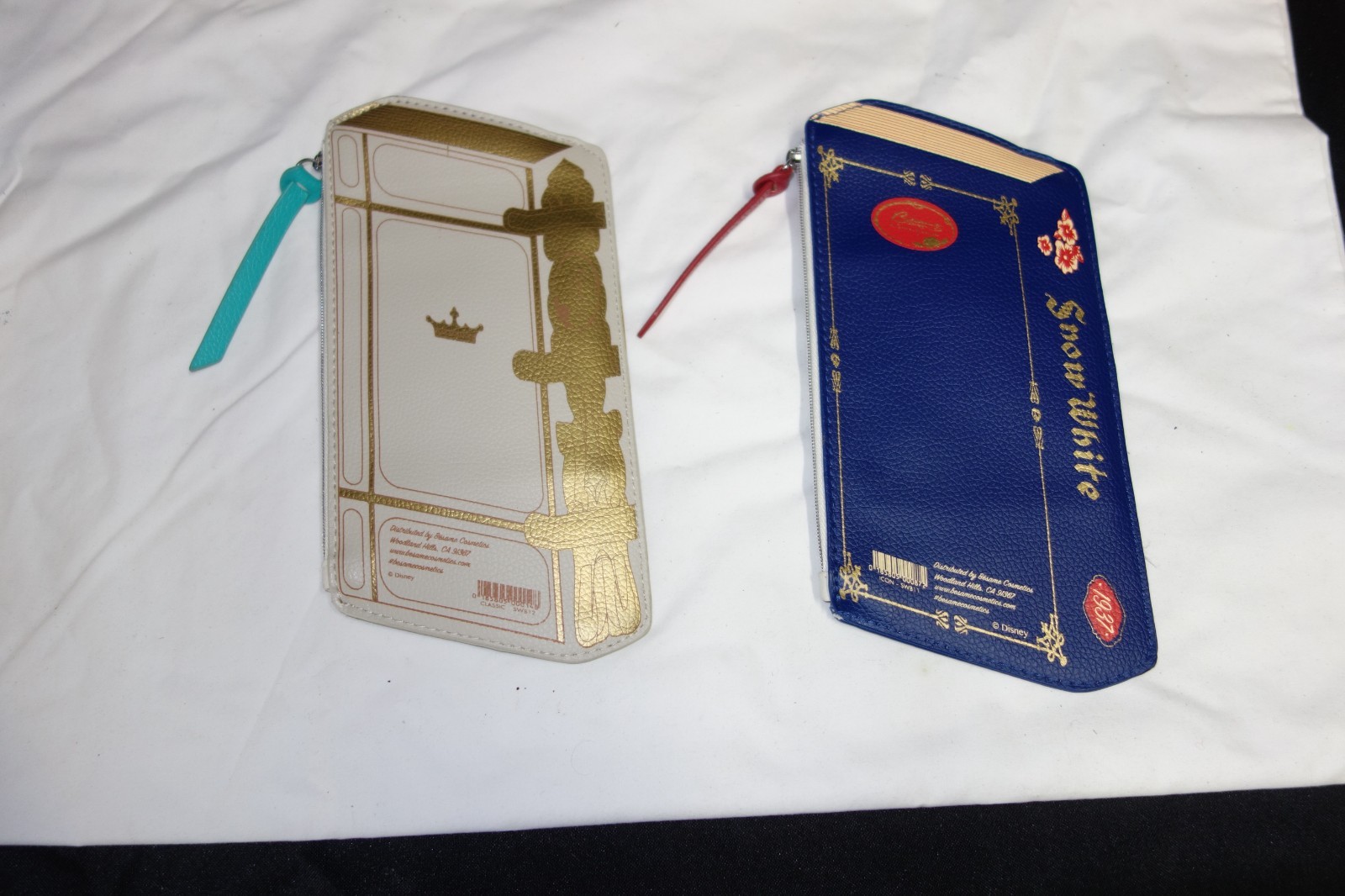 Lot of 2 Disney Snow White Besame Cosmetics Makeup Pouch 8.5” VERY NICE