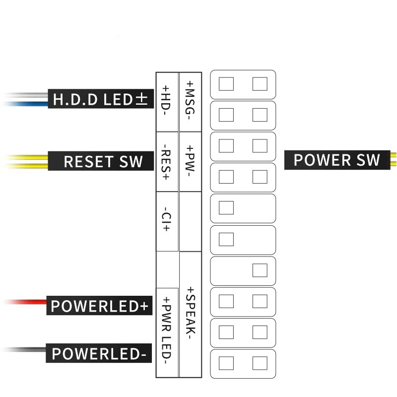 Metal Push Button Switch With Motherboard Cable 60cm LED PC Reset Power Switch