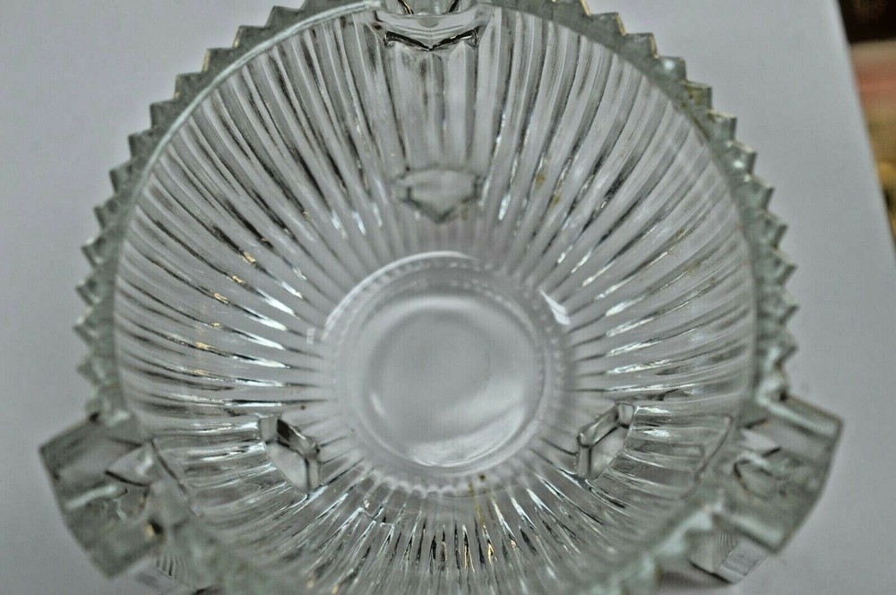 CRYSTAL CUT THREE BUTT ASHTRAY