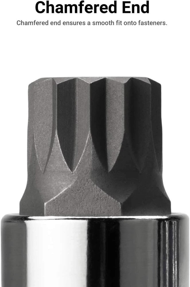 Capri Tools XZN Extra Long M12 Triple Square Socket Bit, 12mm (M12)