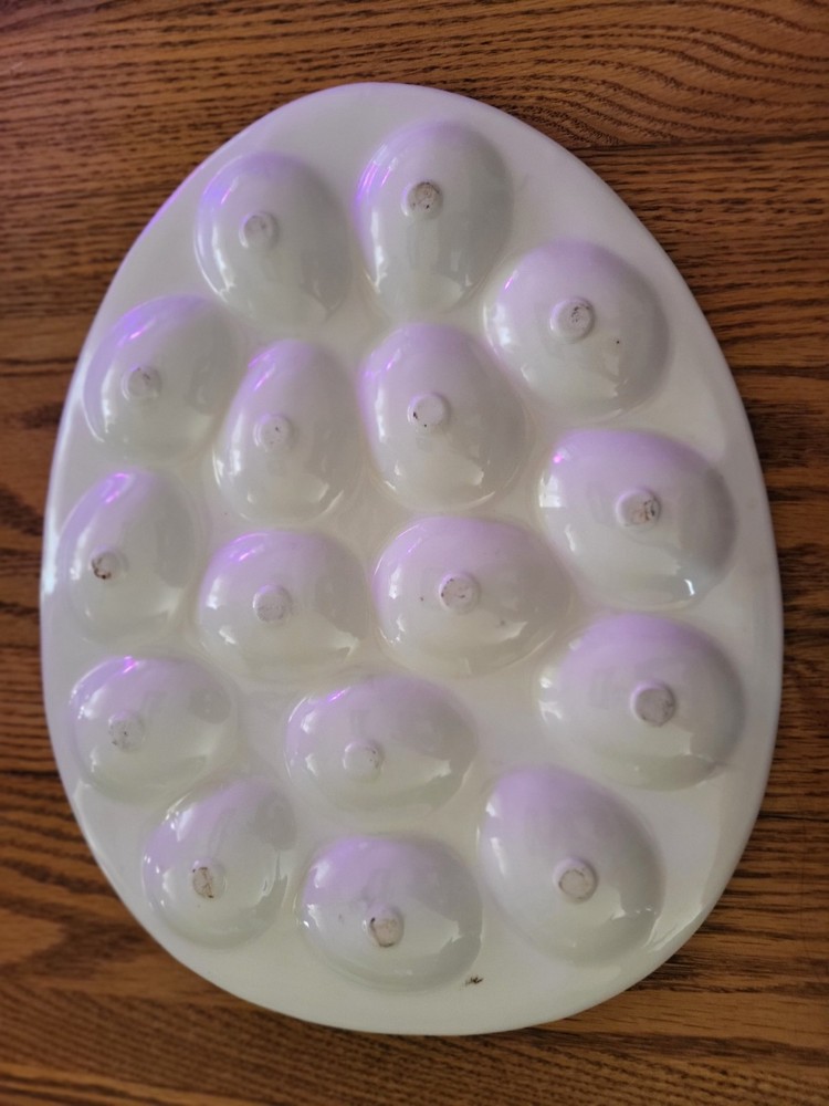 Retired Anthropologie Rainbow Painted Ceramic Deviled Egg Platter