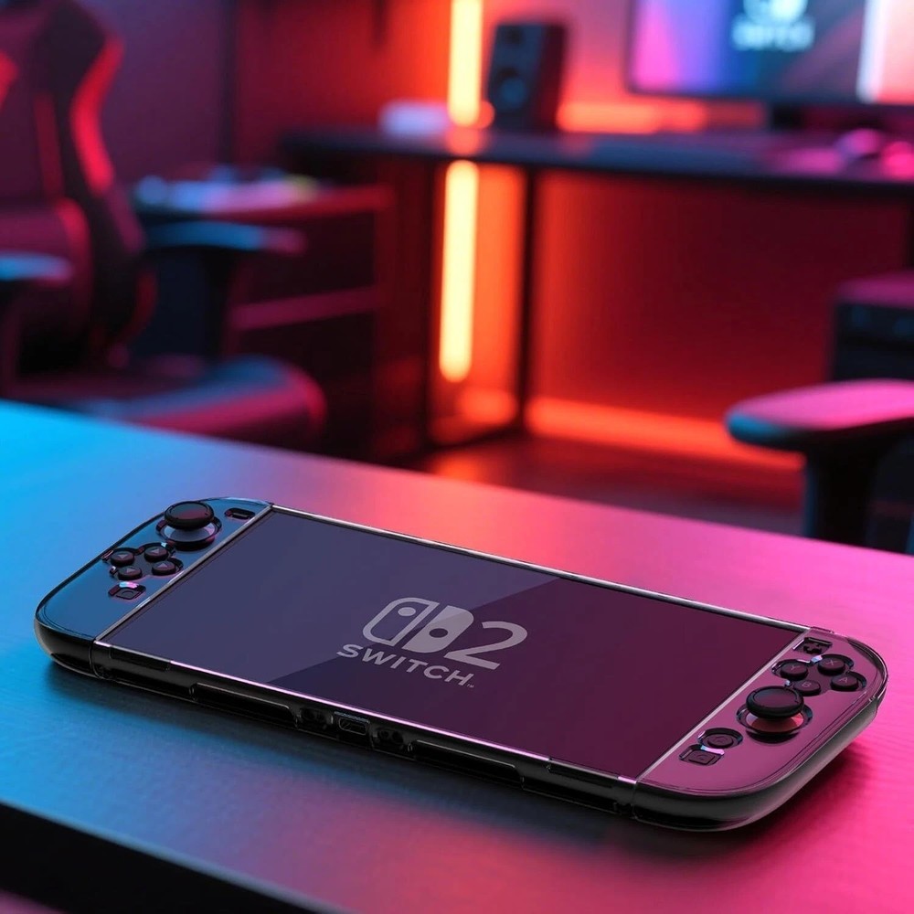 Clear Case for Nintendo Switch 2 with Screen Protector,Thumb Grips,PC Protective