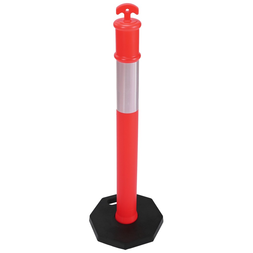 3 Pack 45" Traffic Delineator Post Cone with Base for Traffic Control Warning