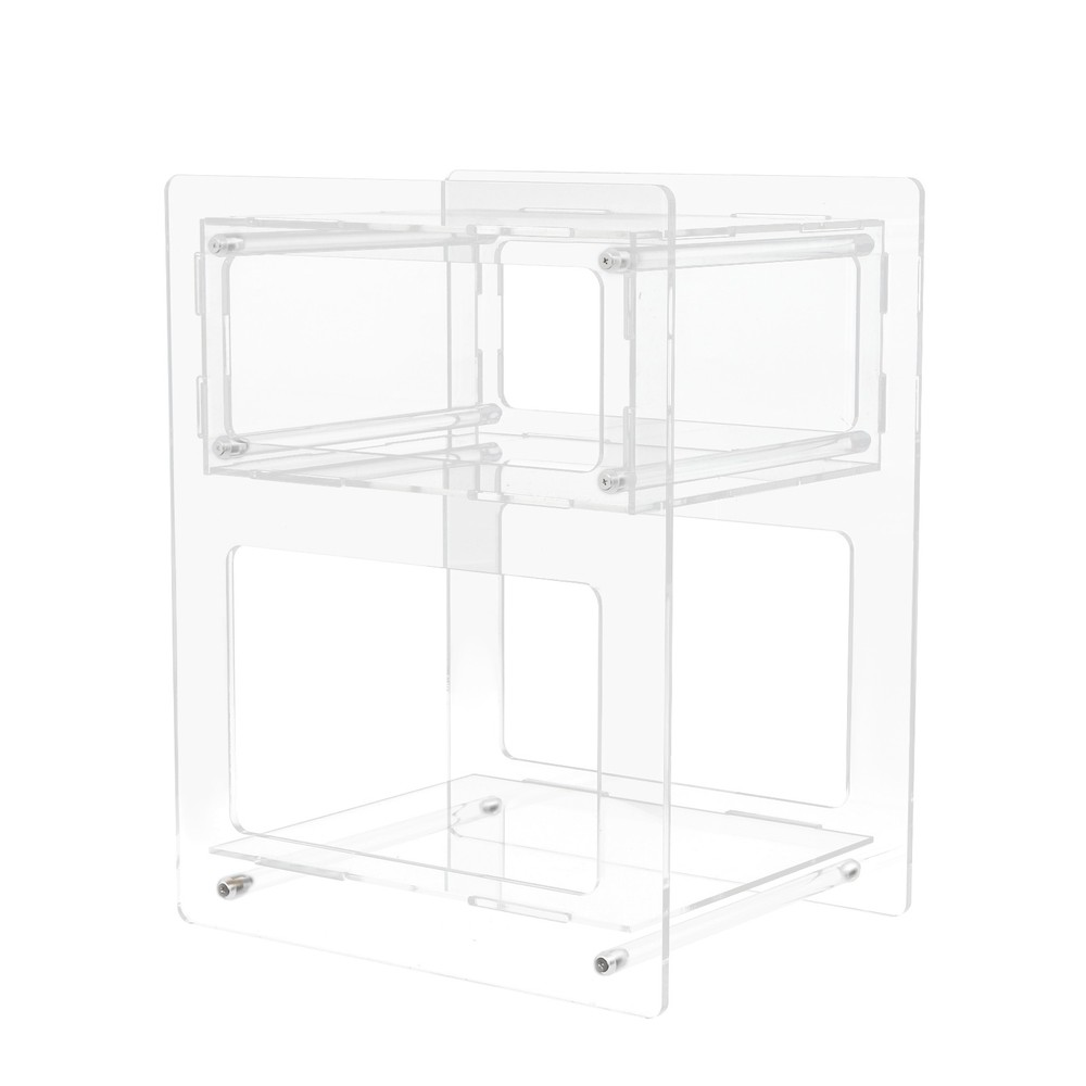 3-Tier Acrylic Side Table Acrylic Nightstand Elevated Bottom Preventing Damp