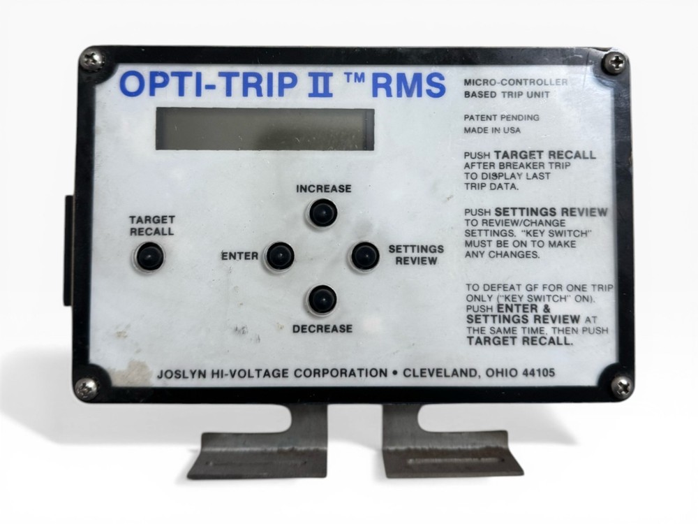 Joslyn Hi-Voltage | Opti-Trip II RMS | Micro-Controller Based Trip Unit | LSIG