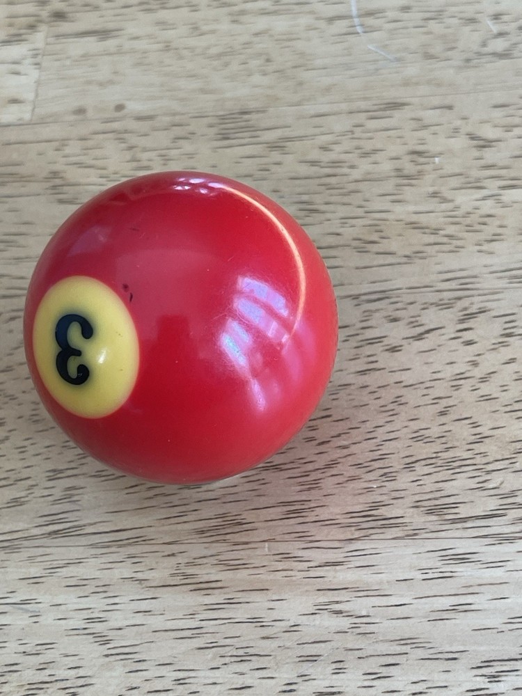 Vintage No. 3 Solid Red Pool Ball Billiard 2" Replacement