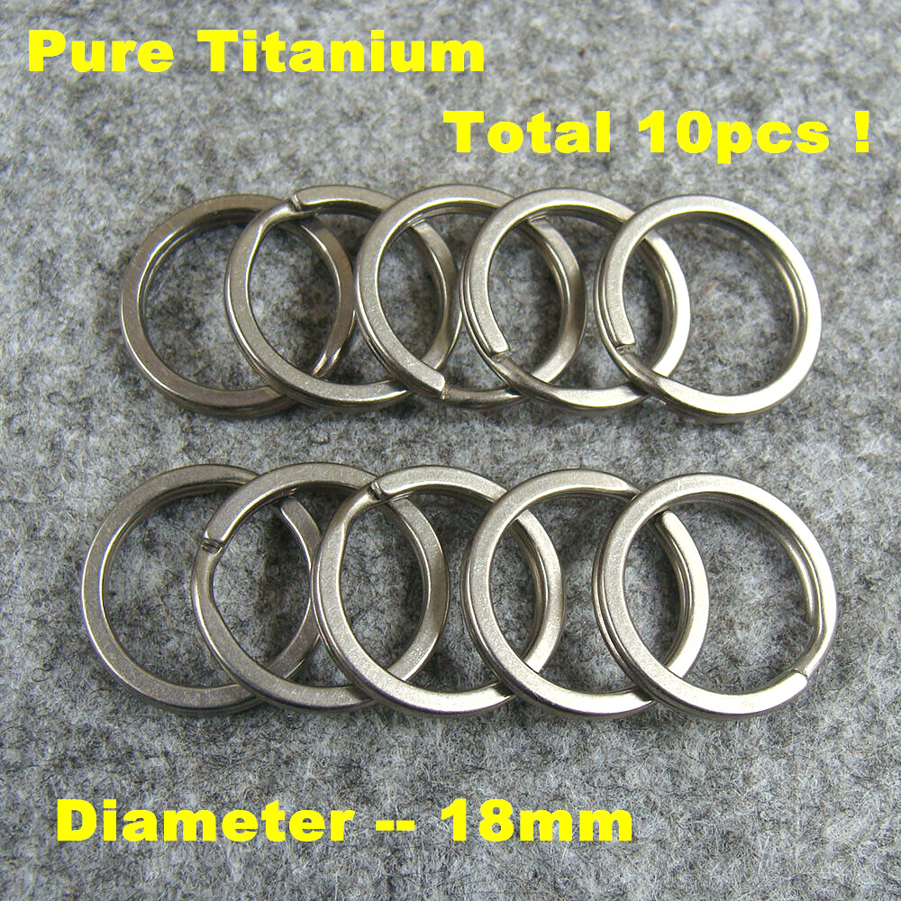 10pcs Titanium Split Rings For Keychains Keyrings Split Key Ring Key Holder