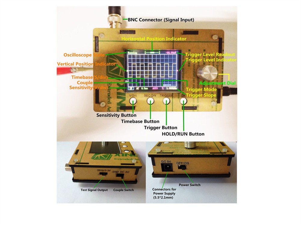 DSO328 Mini Digital Oscilloscope Test 1Msps 200KHz Replace DSO138