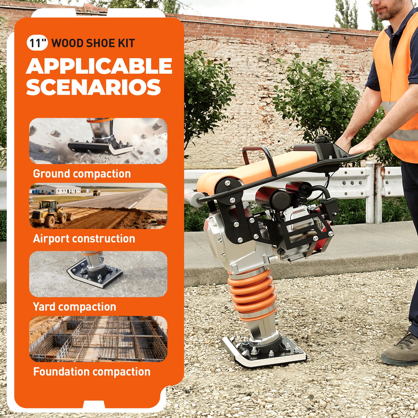 Wood Shoe Kit For Multiquip Mikasa MTX70 MTX80 MTX90 Jumping Jack Tamper Rammers