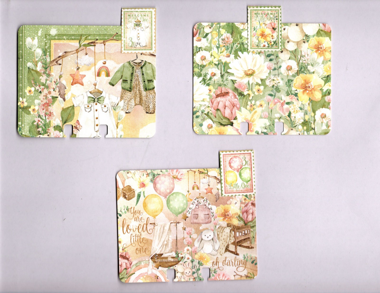 Graphic45 LITTLE ONE #2 (6pk) MEMORYDEX/ROLODEX CARDS Double-Sided HANDMADE