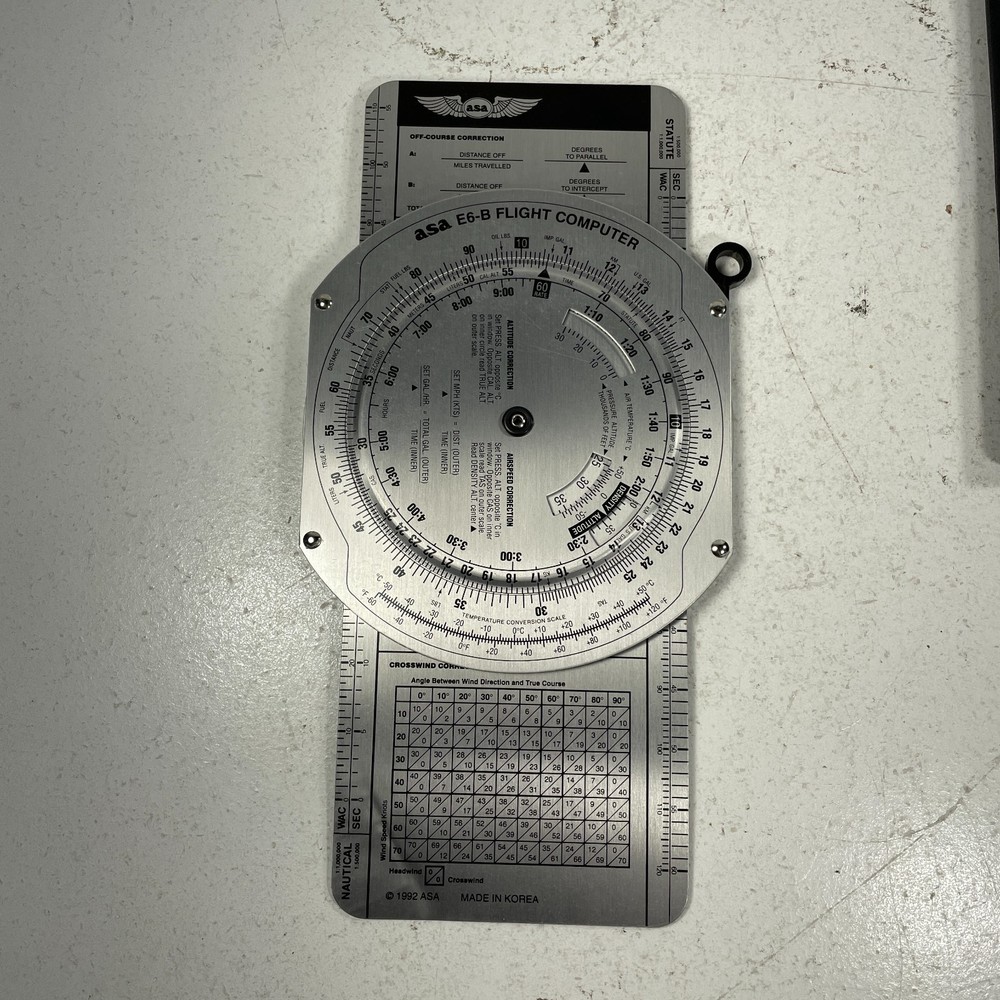 ASA E6-B Metal Flight Computer ASA-E6B 1992 w/ Case BENT