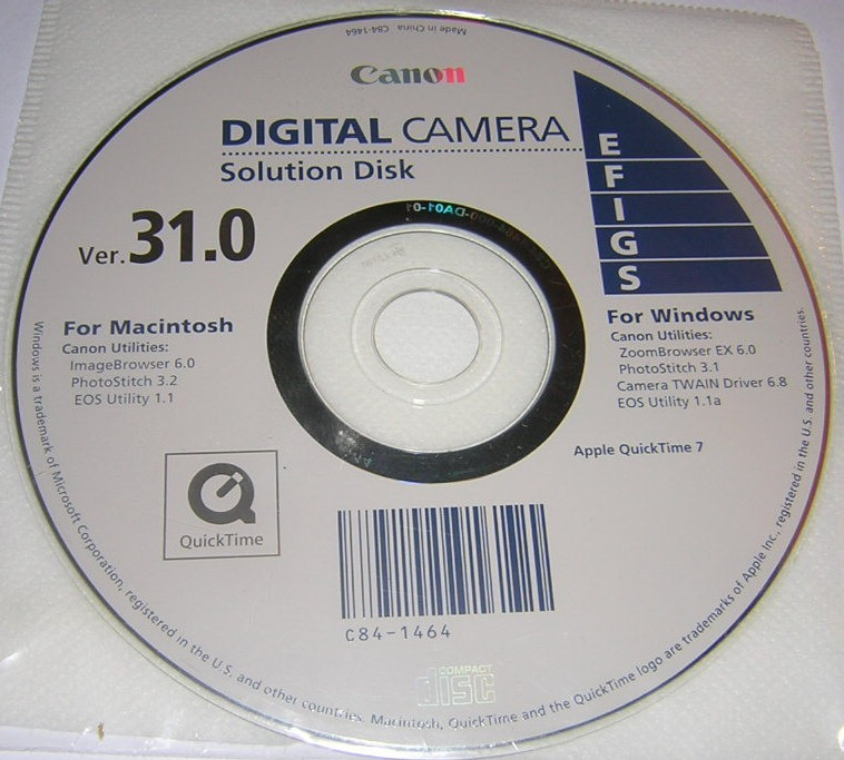 Canon EOS Digital Camera Utilities Disk Ver. 31.0 CD-ROM (2007) Windows / Mac