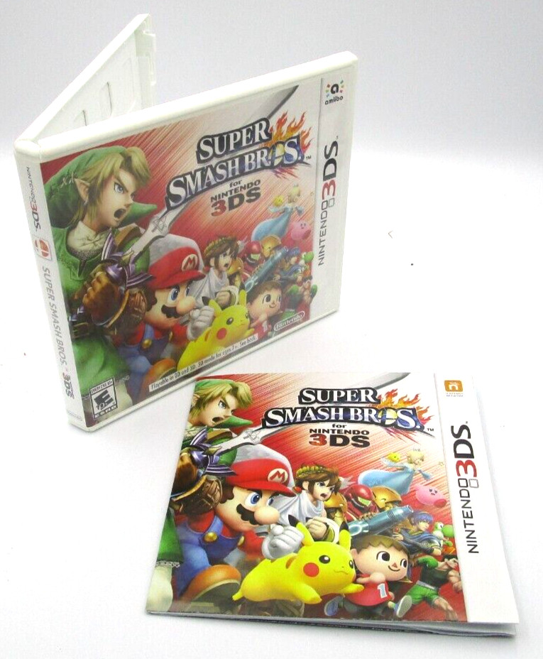 Nintendo 3DS Super Smash Bros EMPTY Case w/ Manual