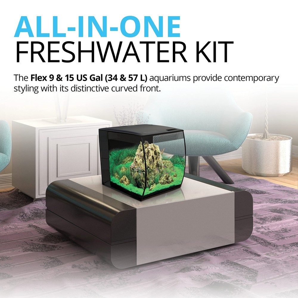 Fluval Flex Aquarium Kit, White, 9 Gallon
