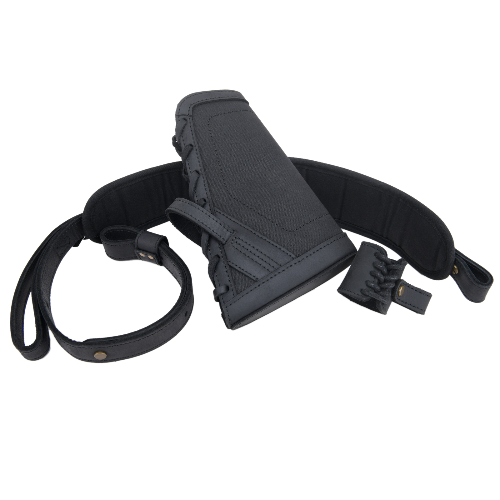 No Drilling Leather Rifle Buttstock, Sling Straps with Sling Loop for .308.22LR