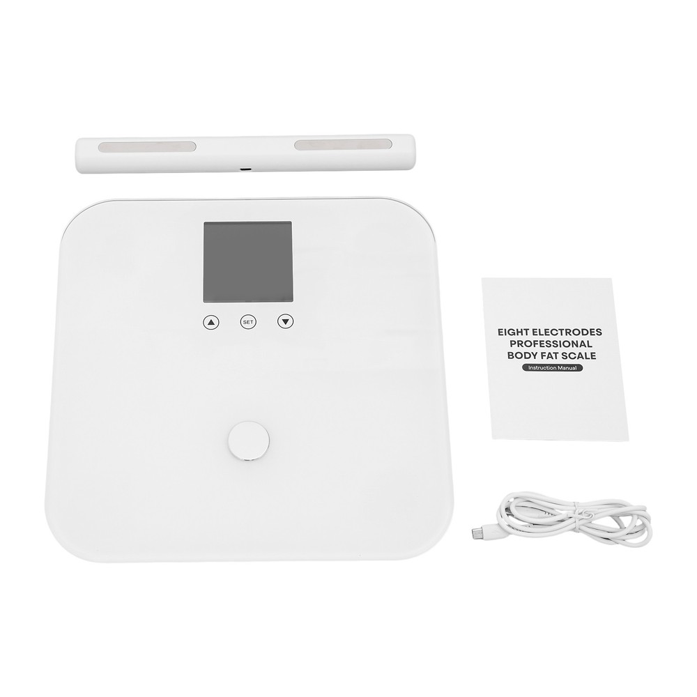 Multifunctional Intelligent Electronic Scale White 8 Eletrode Body Fat Scale