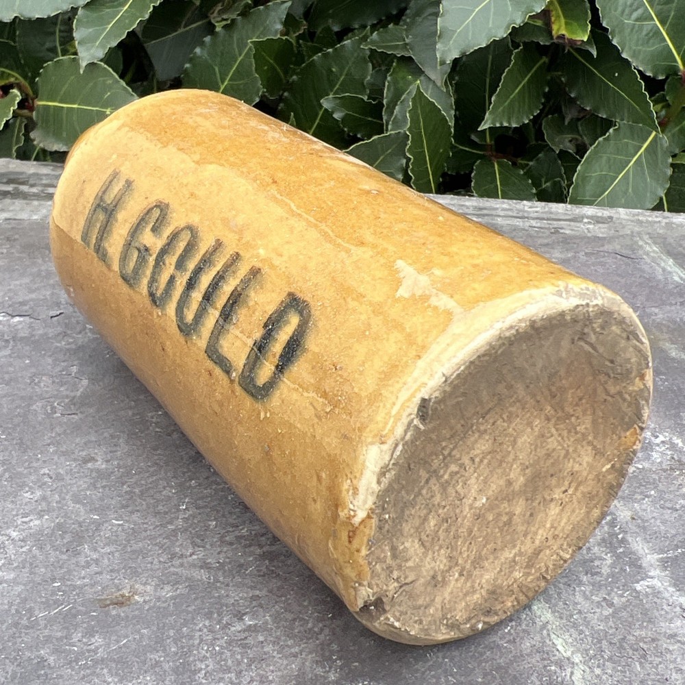 H. Gould Stoneware Old Fashioned Ginger Beer Bottle Rustic Kitchen Décor