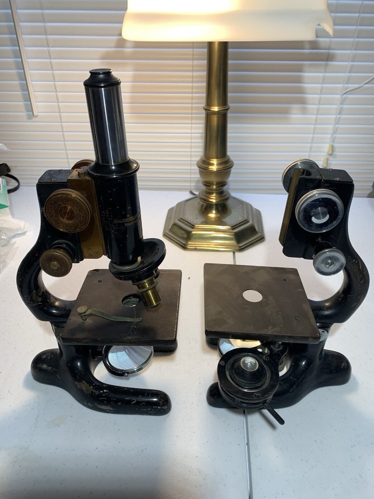Two Bausch and Lomb Antique Microscopes