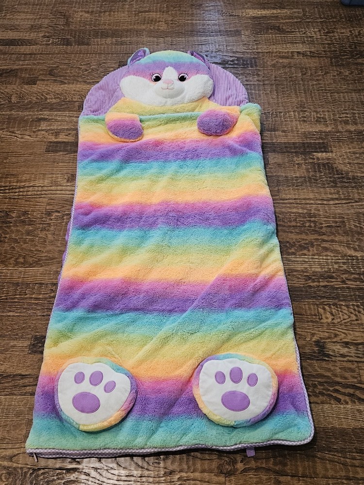 Plush Rainbow Bear Sleeping Bag