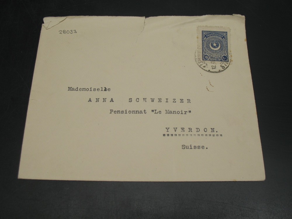Turkey 1920s cover to switzerland opening faults *28033