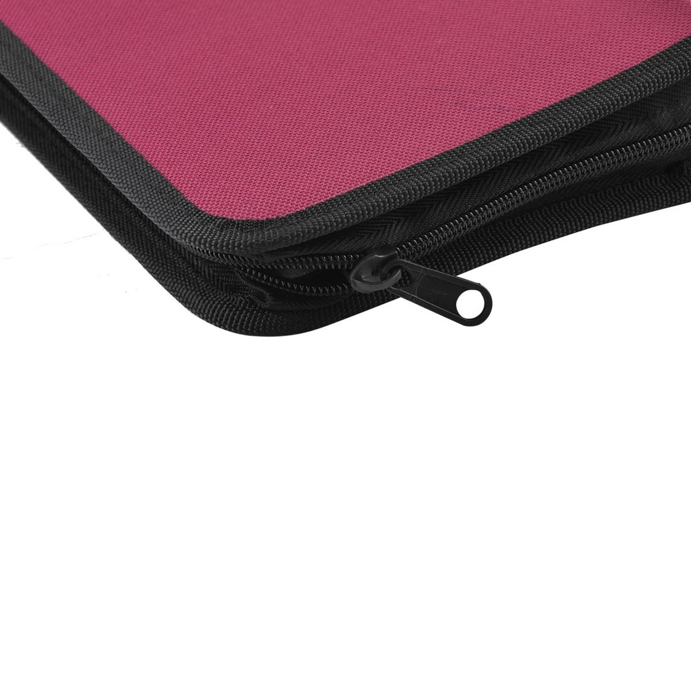 Nylon Closure Double Sided 80 Capacity CD Bag Holder - Car Red