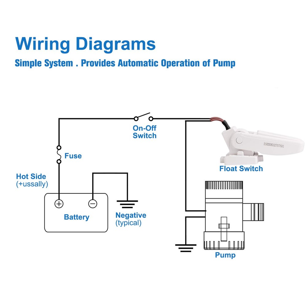 AURELIO TECH Automatic Boat Bilge Pump Float Switch 12V 24V 32V Black