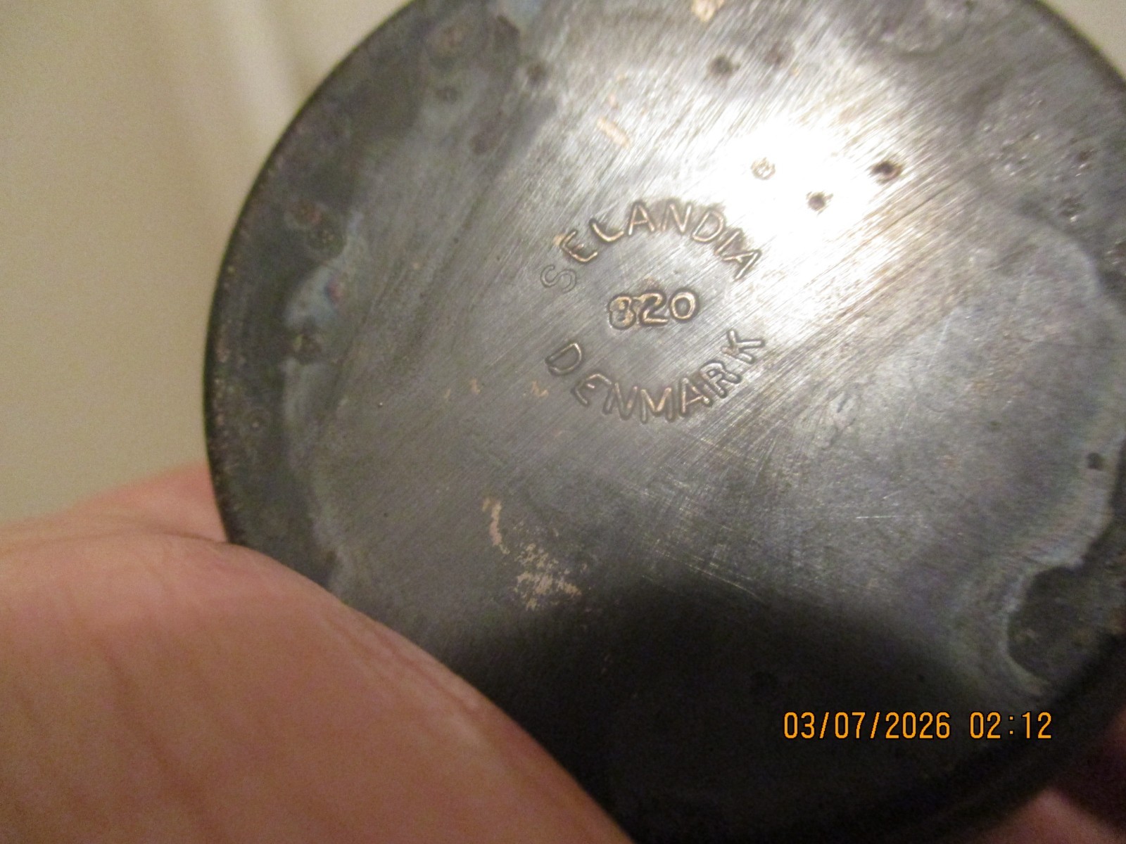 Vtg Selandia Denmark 820 European Silver Children's Cup w/ Embossed Cat