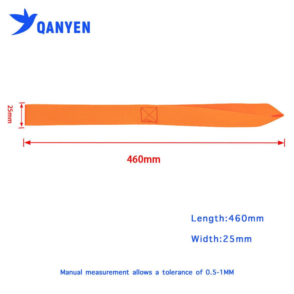 8 Pcs 460mm Orange Soft Loop Motorcycle ATV Tie Down Ratchet Binding Straps