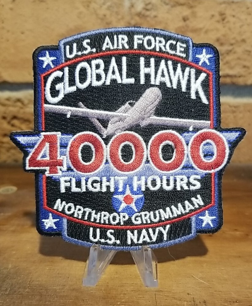 US Air Force Northrop Grumman Global Hawk 40,000 Flight Hours Patch