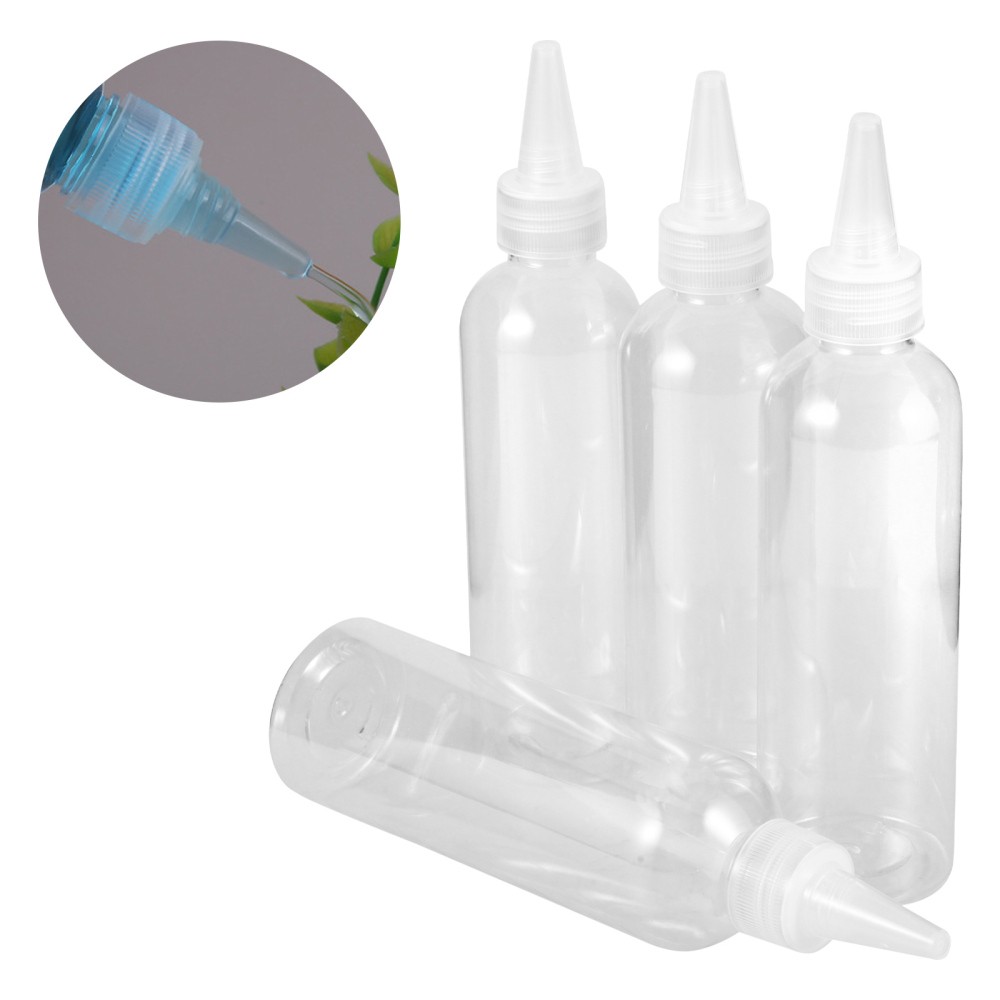 4 Pcs Transparent Plastic Squeeze Bottles 200 Ml for Glue Dispensing Tasks
