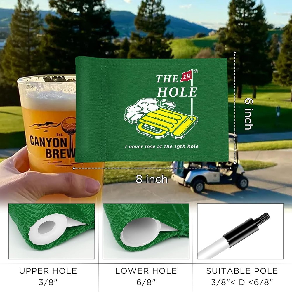 19th Hole Portable Golf Flag for Backyard Putting Practice & Training Aid