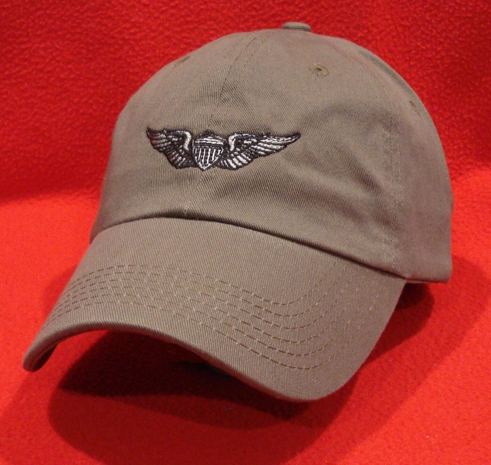 Army Aviator - Basic Pilot Wings Ball Cap, low-profile embroidered hat OD green