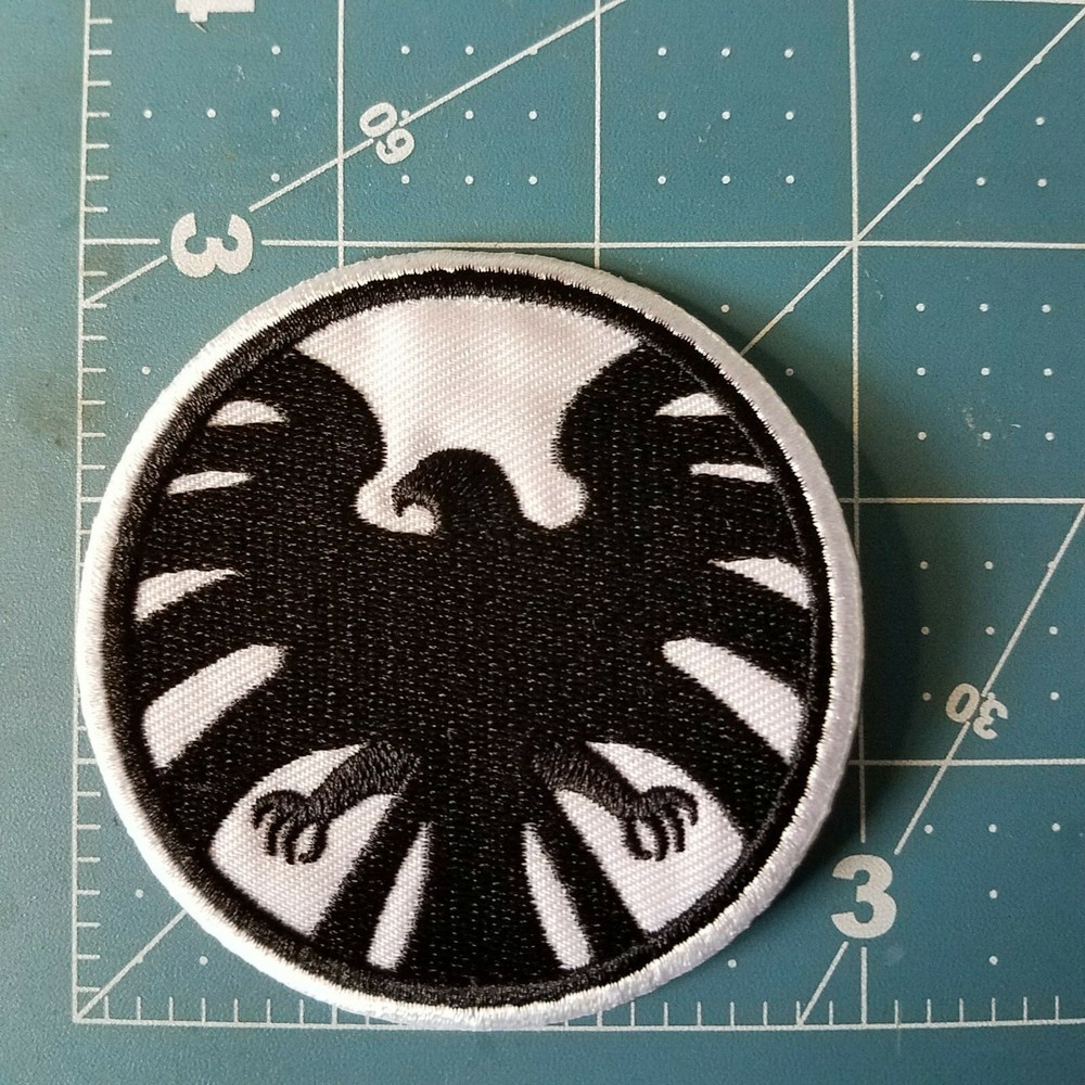 Avengers/Captain Marvel White/Black Logo Patch 3 inches tall