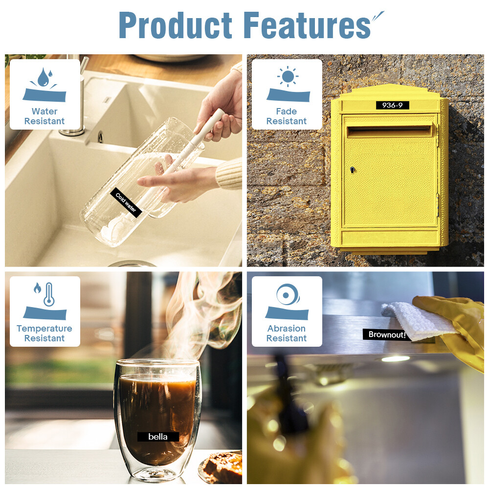 6PK TZ TZe 335 White on Black 1/2'' Label Tape for Brother P-Touch PT-300 1100