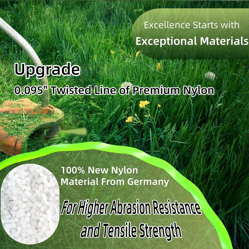 12 Pack String Trimmer Line .095 Compatible with Ego String Trimmer 095 Weed Eat