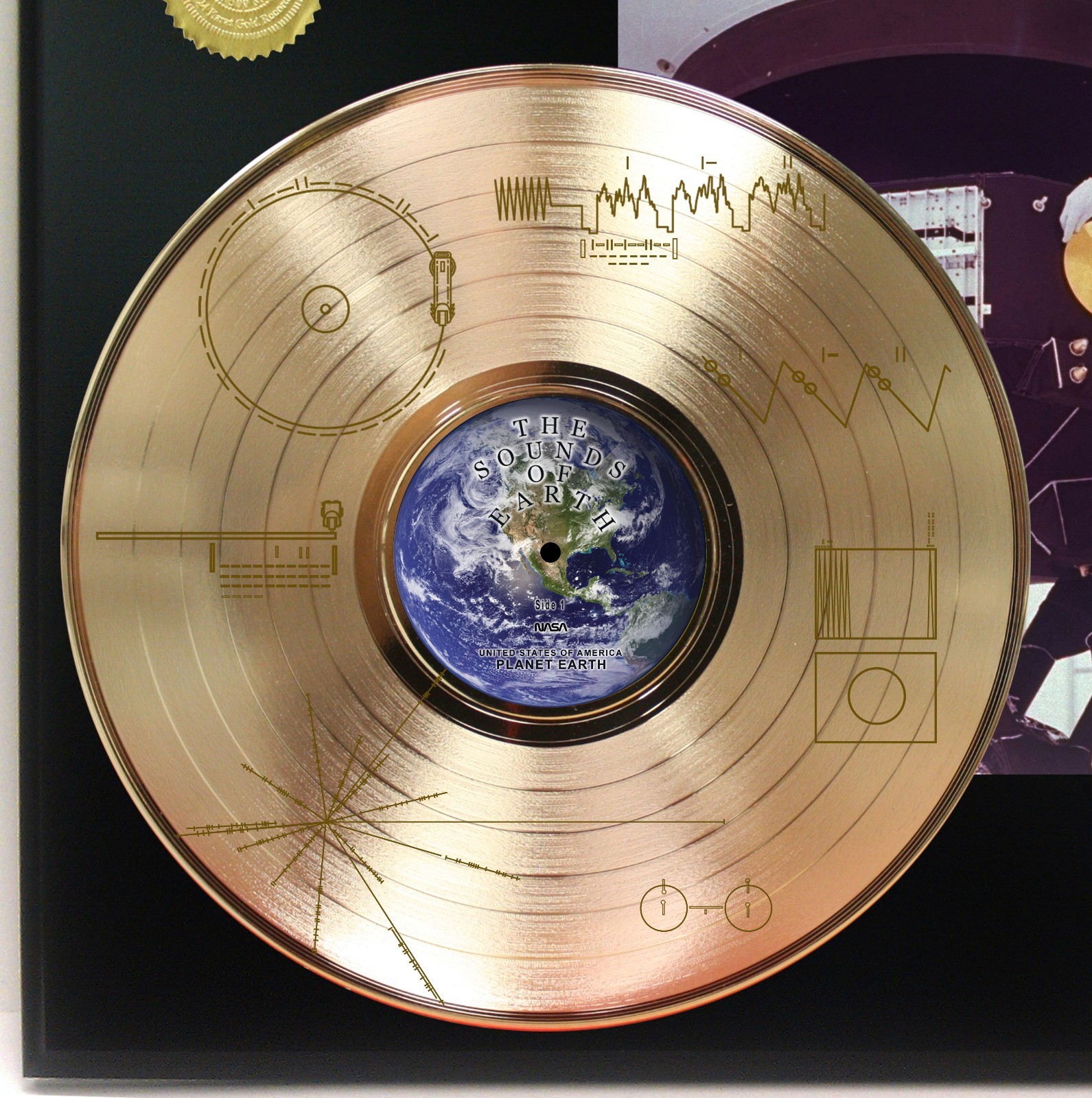 VOYAGER ONE - SOUNDS OF THE EARTH LP RECORD DISPLAY "M4"