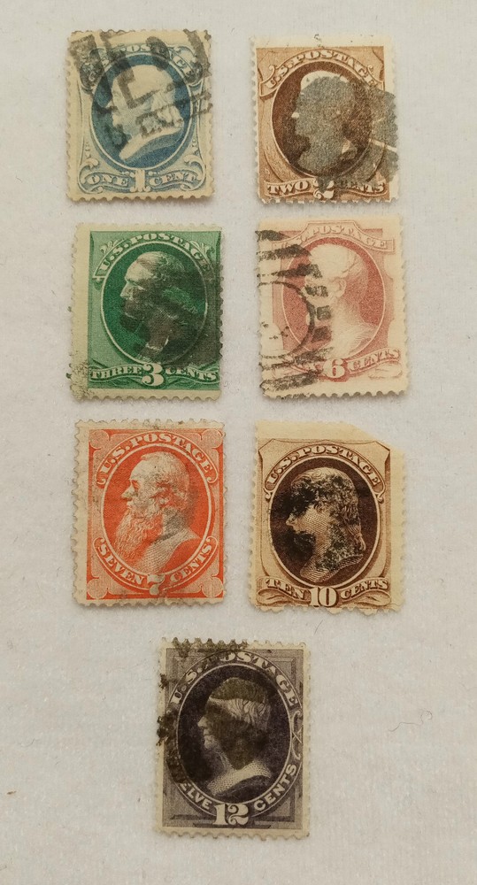 USPS STAMPS - Issues of 1873 #'s 156-162 - USED - (S617)