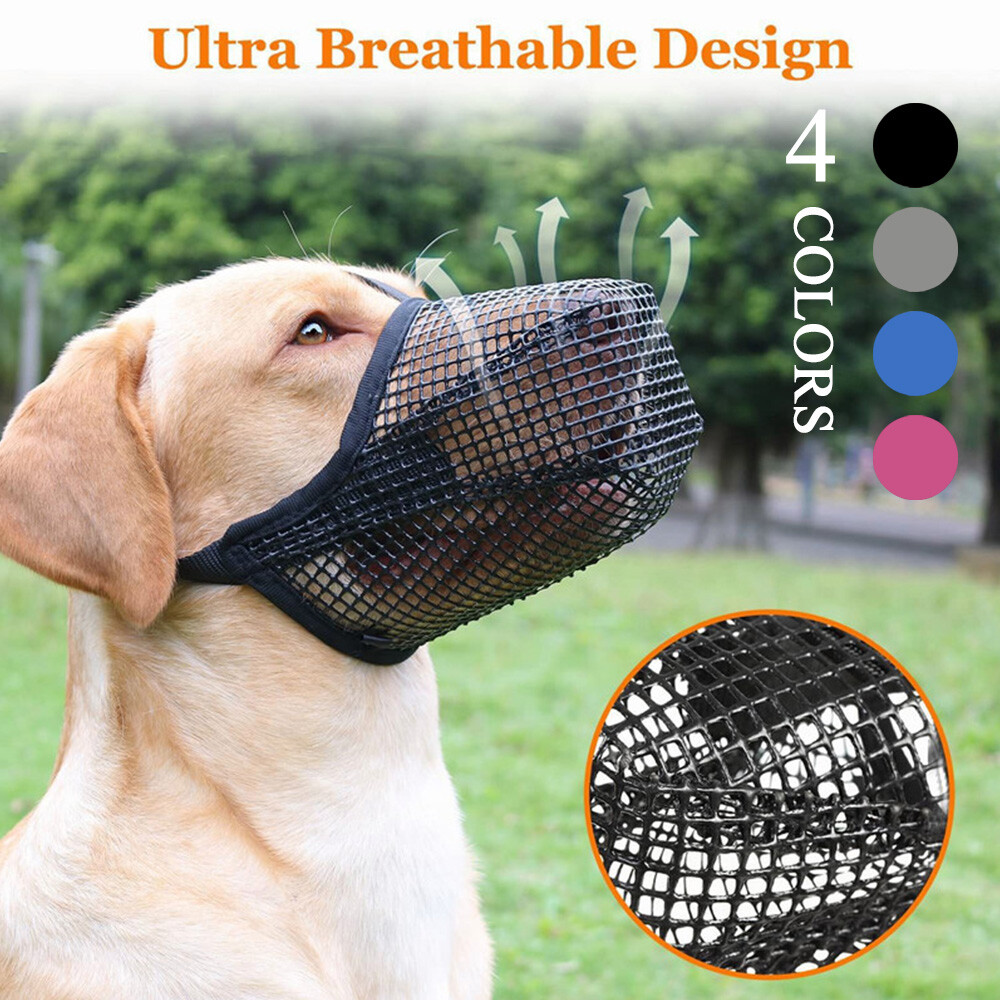Soft Mesh Breathable Pet Dog Muzzle Anti Biting Barking Chewing Adjustable Loop