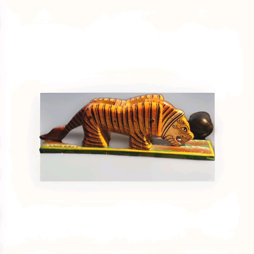 Vintage Bengal Tiger Pull String Toy From India