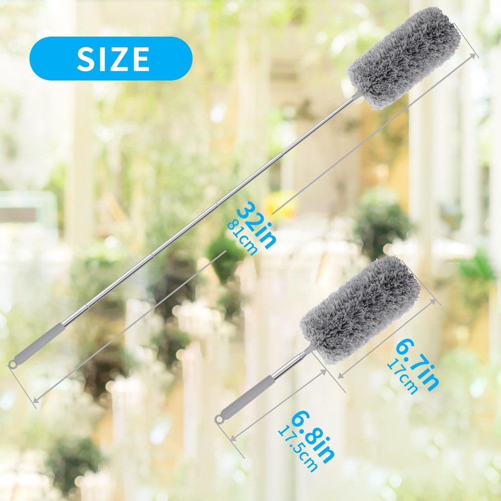 Mini Microfiber Duster for Cleaning, Hand Duster with Extension Pole, Washabl...