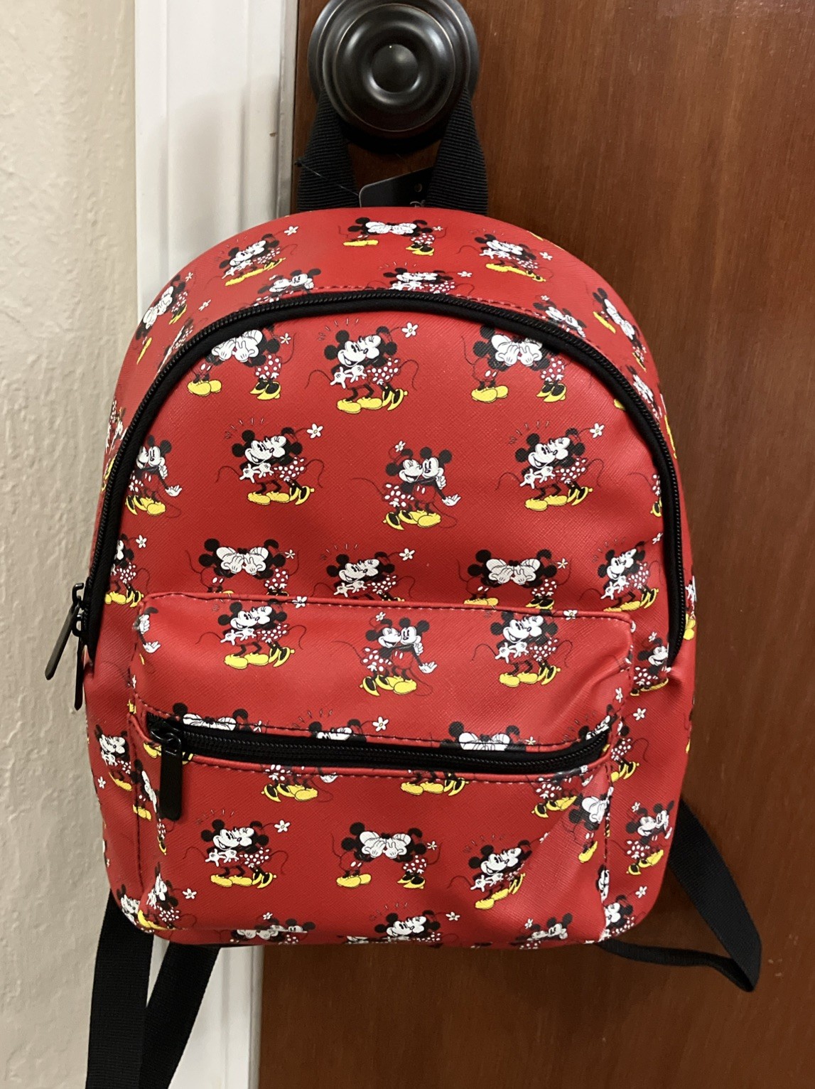 Disney's Mickey & Minnie Mouse All Over Print Red Mini Backpack-NWT