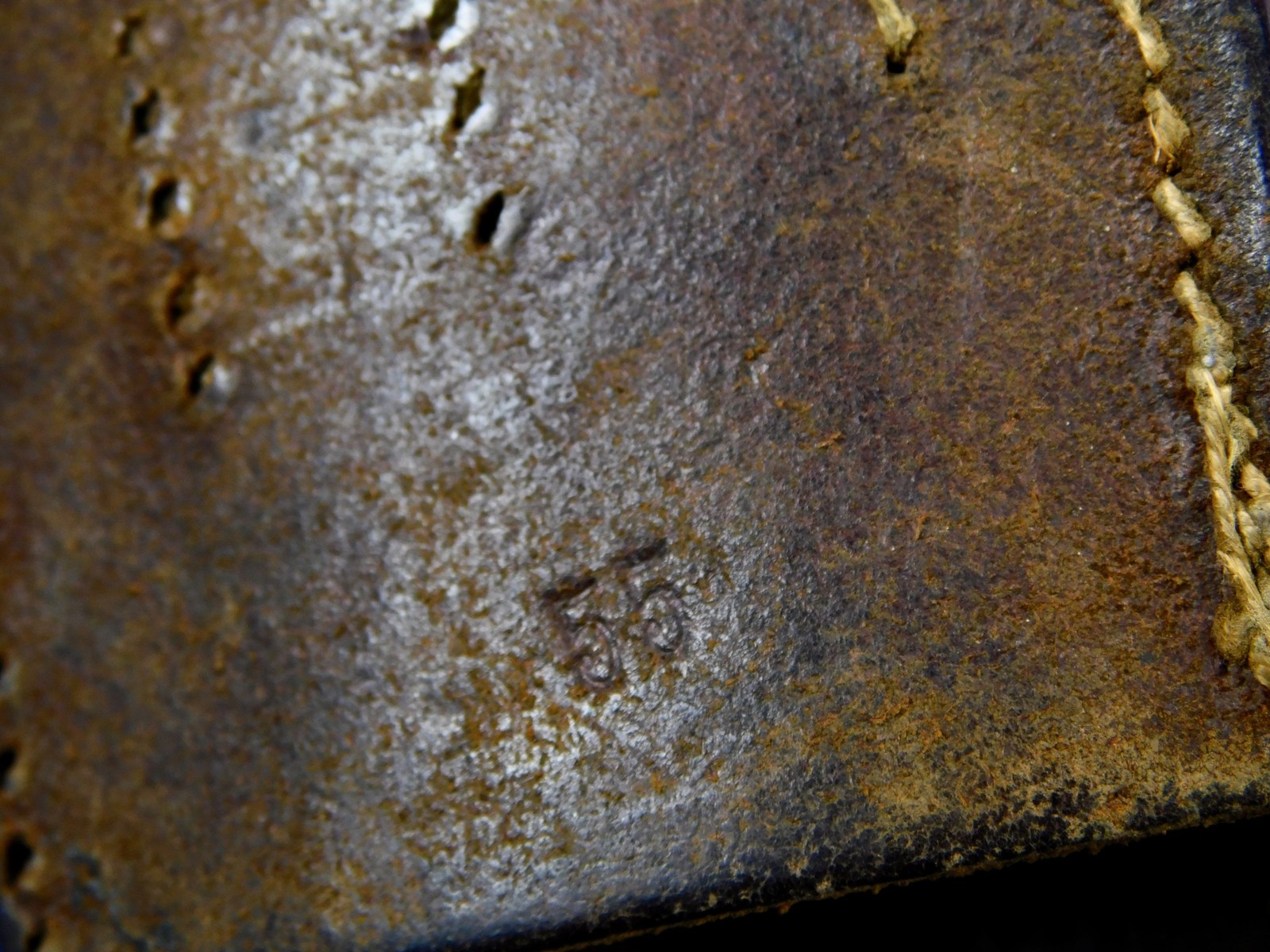 German Germany WW1 Mauser K98 Butcher Bayonet Maker Marked Leather Frog