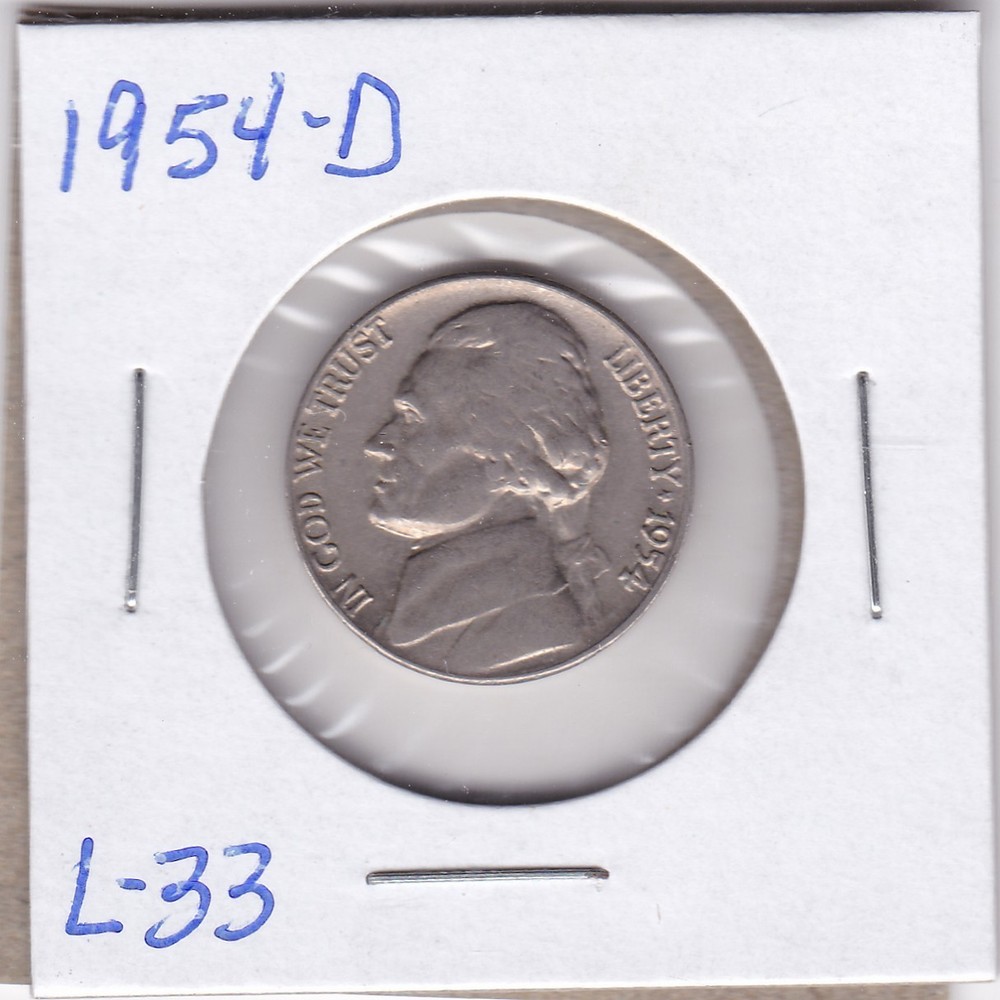 1954-D Jefferson Nickel L33