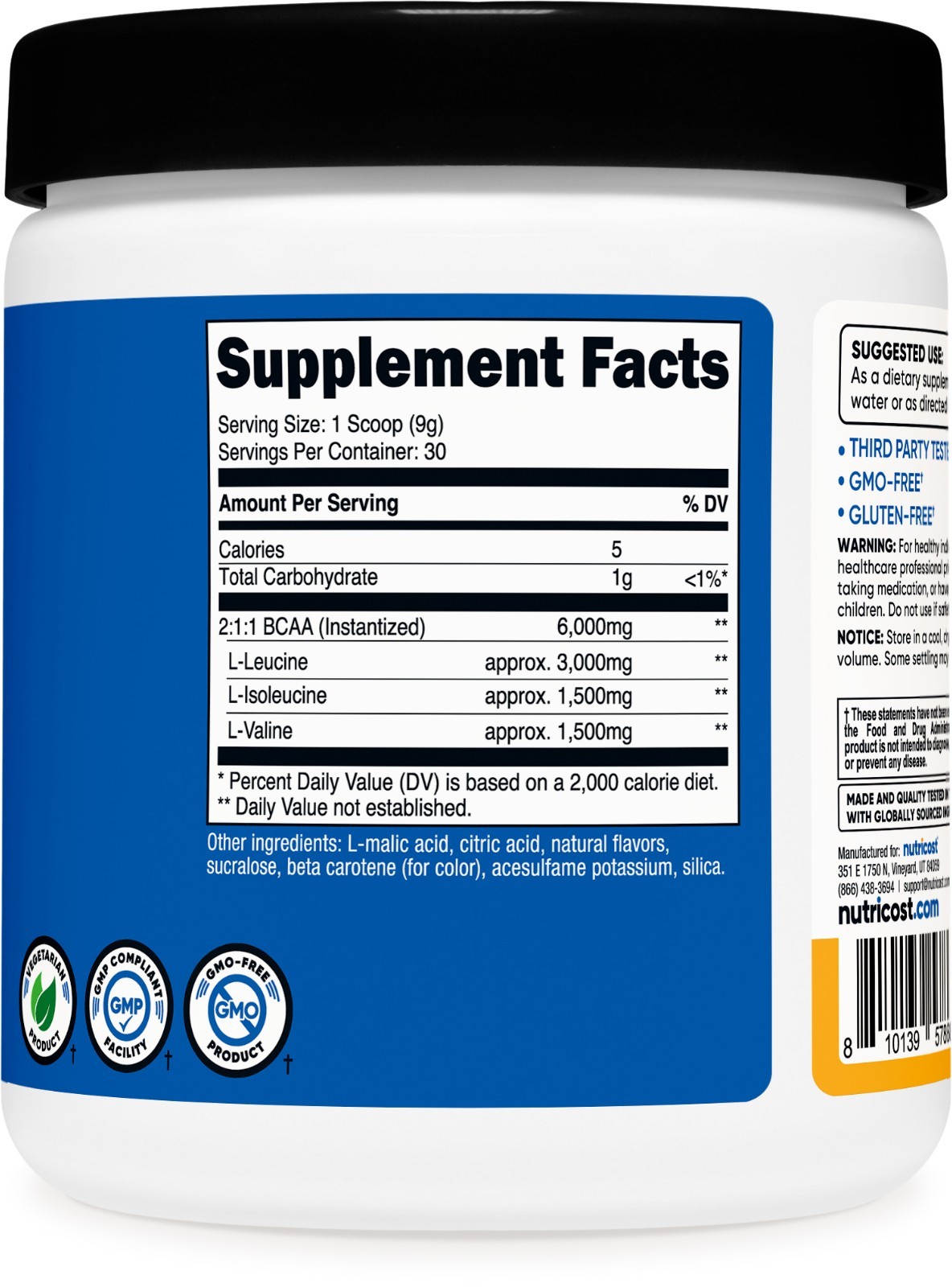 Nutricost BCAA Powder 2:1:1 (Orchard Fruit) - Branch Chain Amino Acids