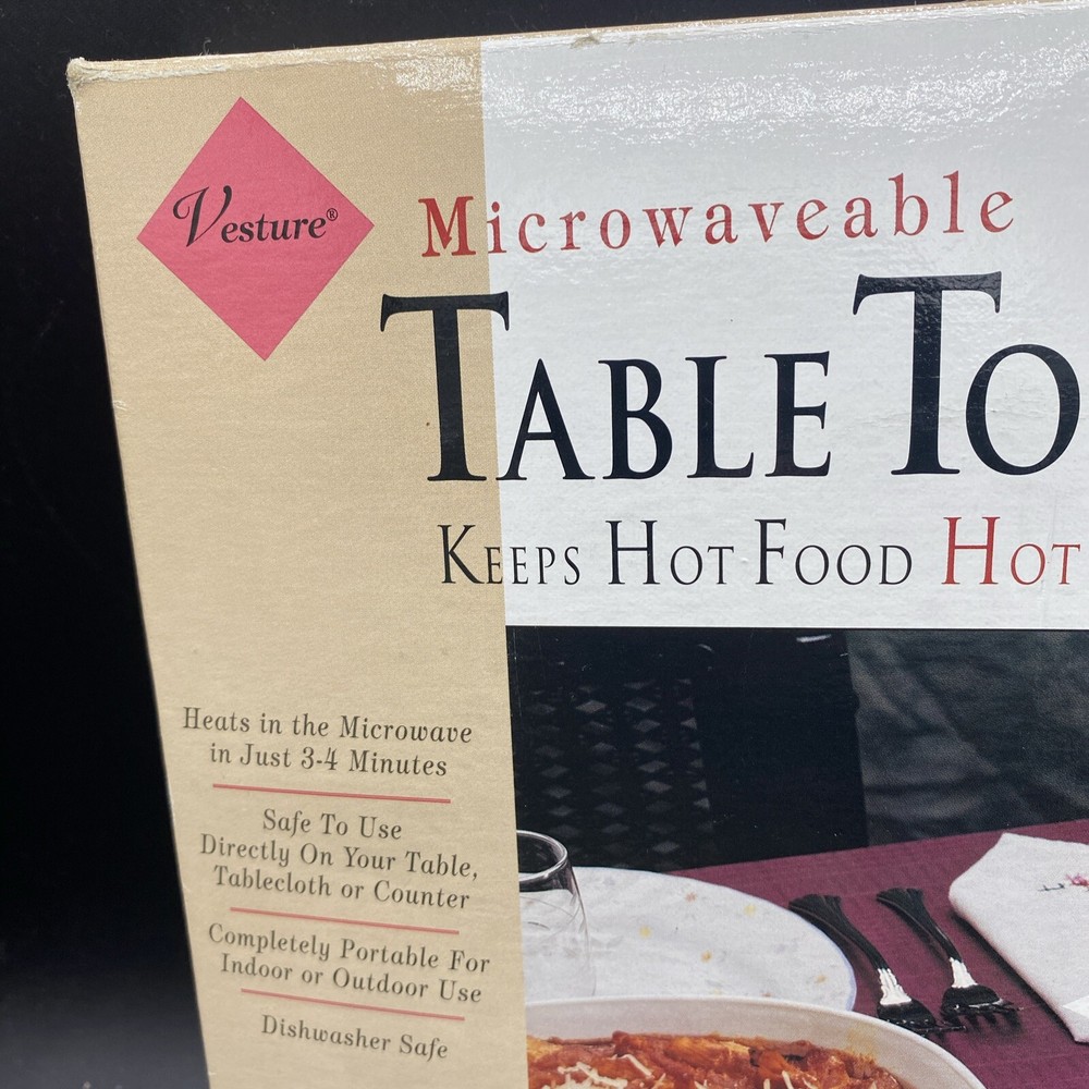 Microwaveable Table Top Heat Plate with Microcore Vesture Gray & Black