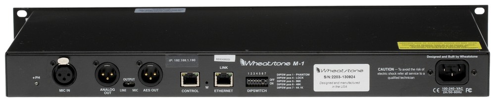 Wheatstone Vorsis M-1 AES Digital 96KHz Voice Processor Preamp Compressor M1