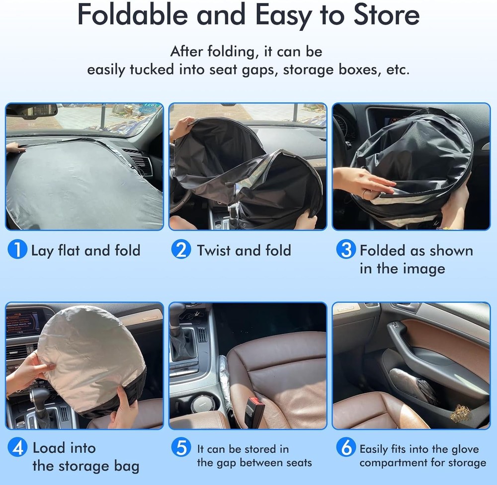 Foldable Car Front Rear Window Windshield Sun Shade Shield Cover Visor UV Block